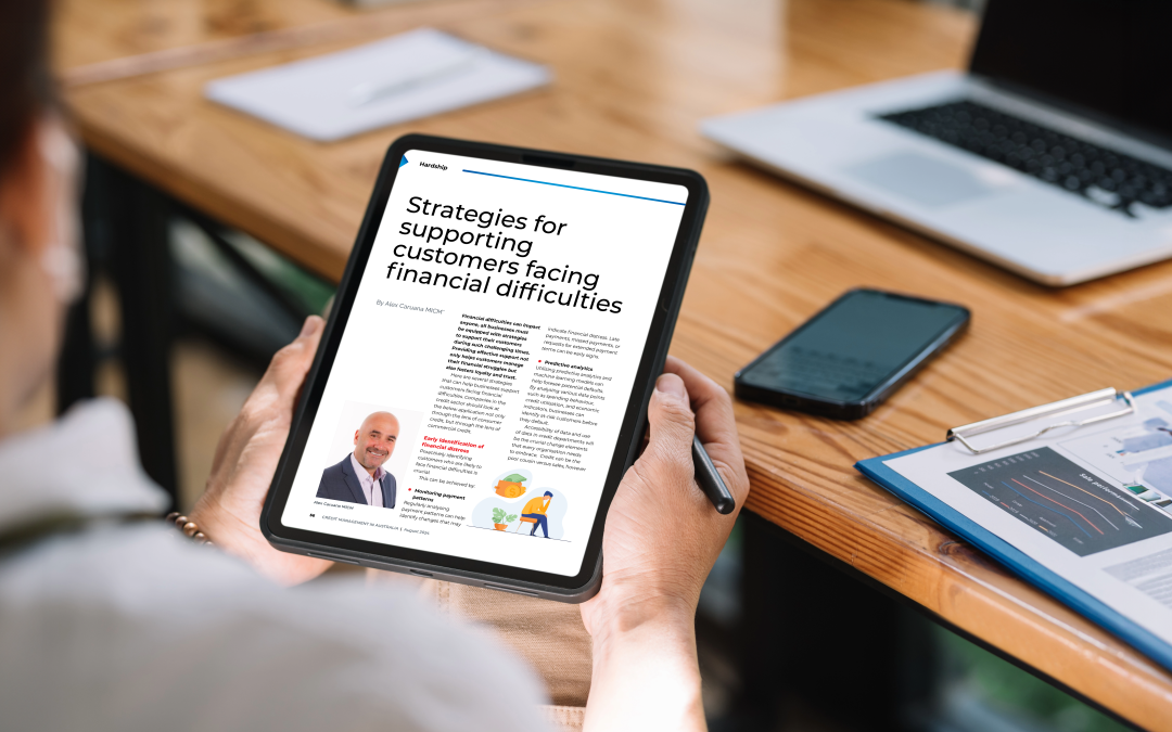 Tablet mockup displaying a magazine article.